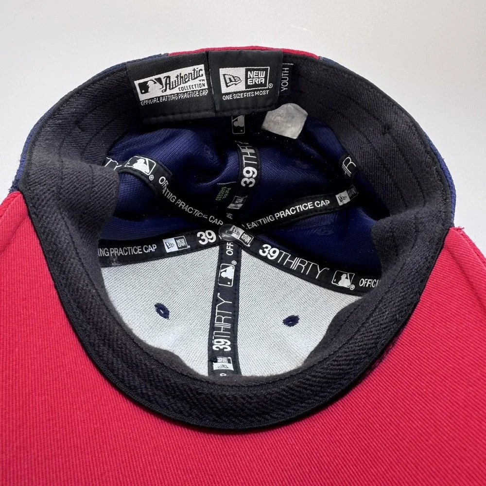 New Era 39Thirty Cleveland Guardians Batting Practice Cap Youth Fit MLB Blue Red